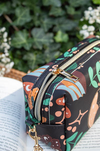 Bookish Cosmetic / Pencil Pouch Zip Bag | Burgundy Books