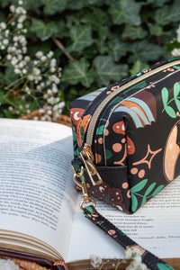 Bookish Cosmetic / Pencil Pouch Zip Bag | Burgundy Books