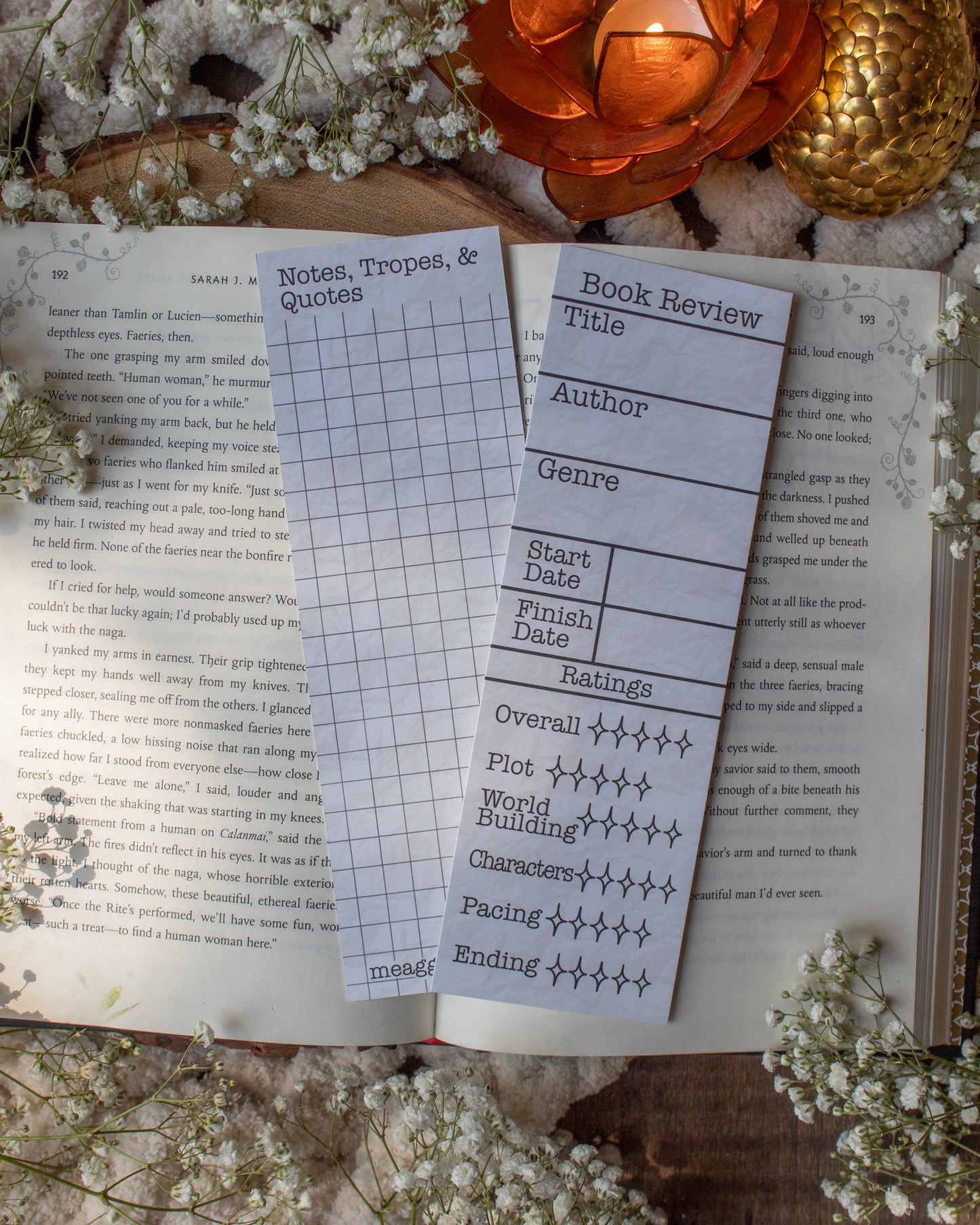 Book Review Bookmarks | Pacing Rating Section