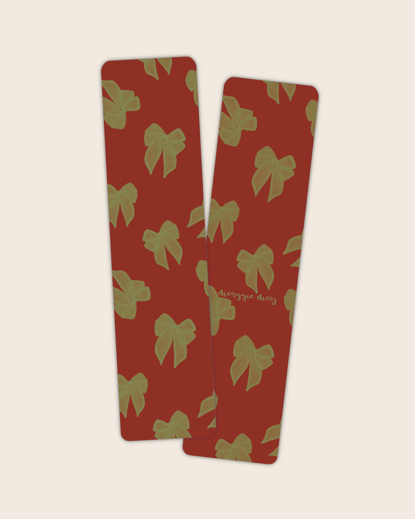 Bookmark | Red & Green Christmas Bows