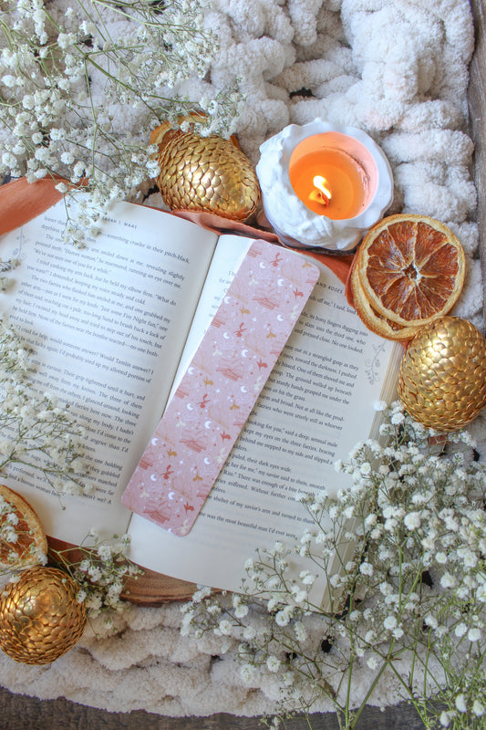 Bookmark | Pink & Orange Book Dragon