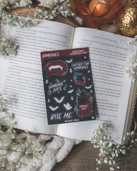 Vampire Bookish Sticker Sheet  6"x4"