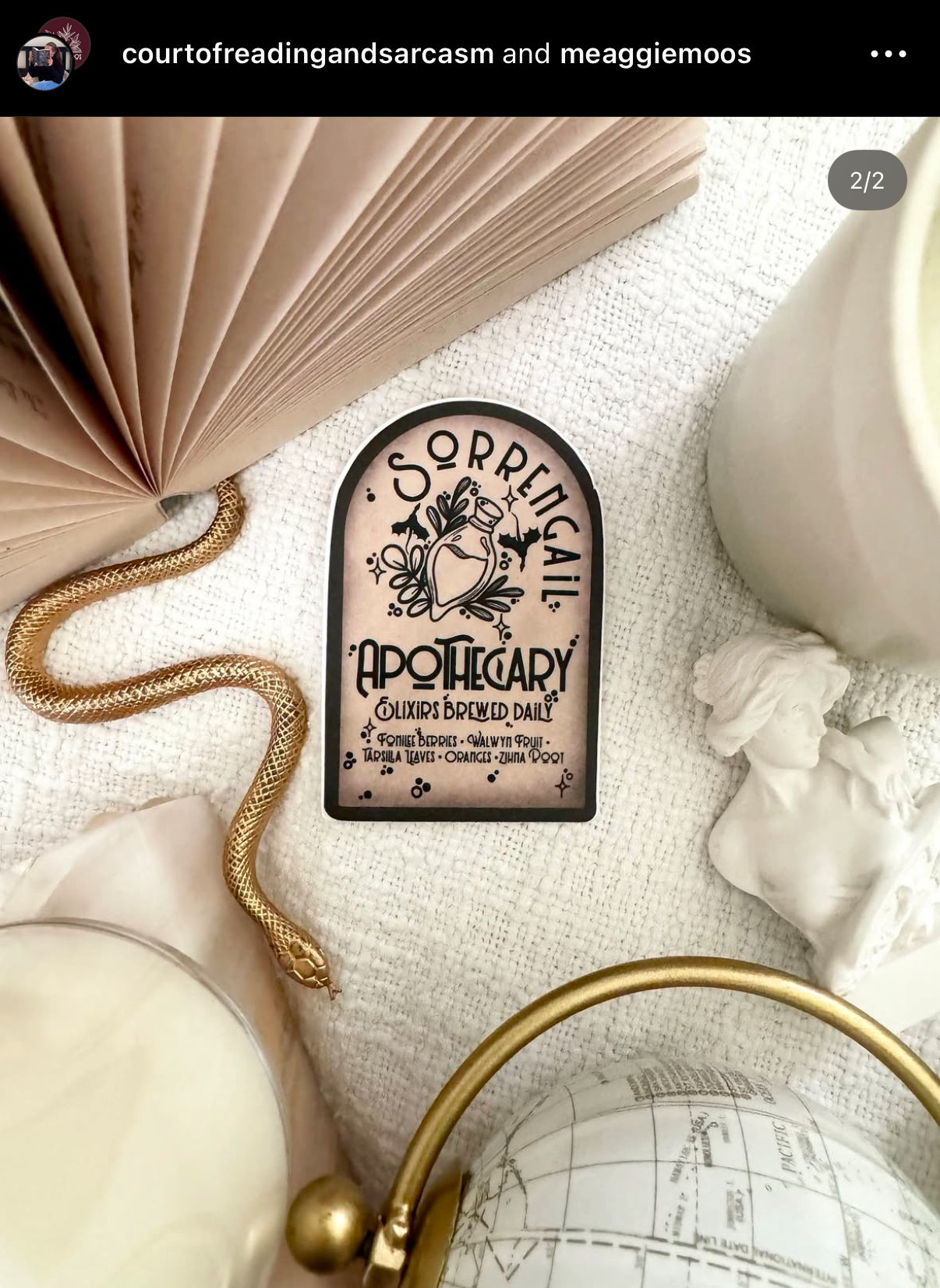 Sorrengail Apothecary Waterproof Sticker | Fourth Wing | 3”x2”