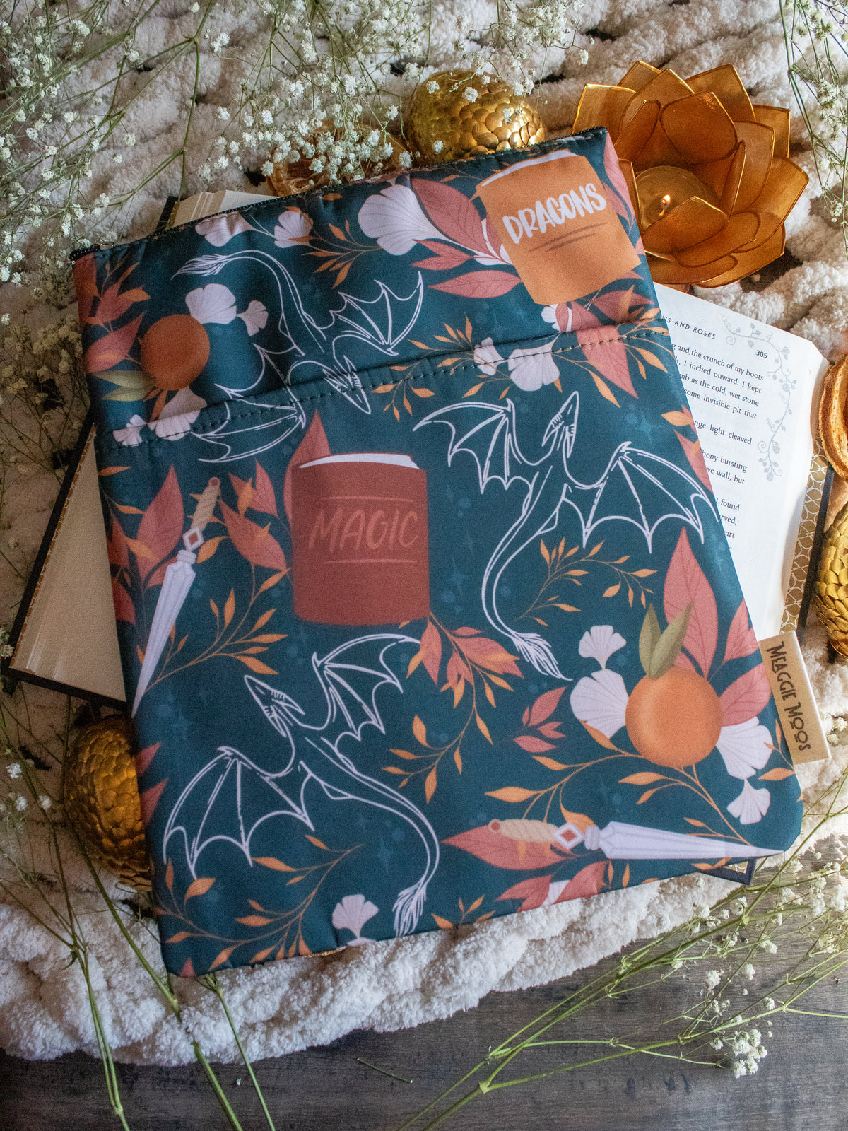 Water-Resistant Book / Tablet Sleeve | Dragons Grove