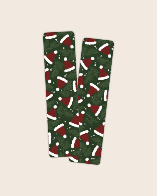 Bookmark | Green Santa Hats