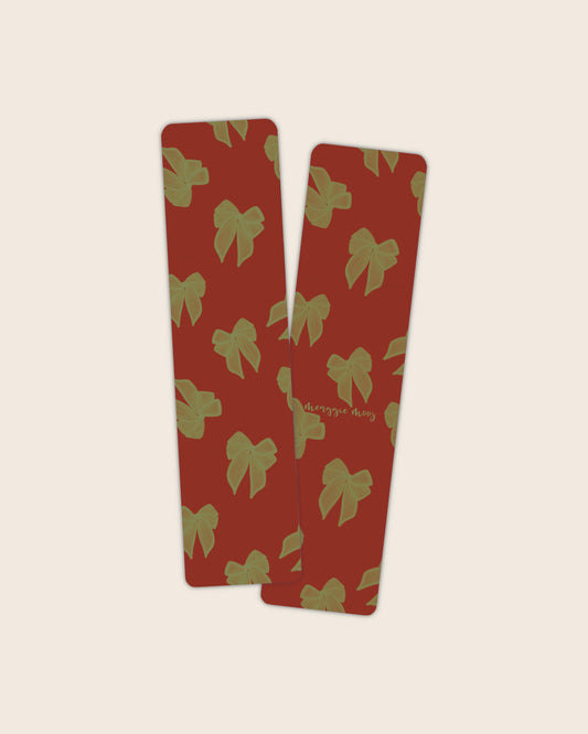 Bookmark | Red & Green Christmas Bows