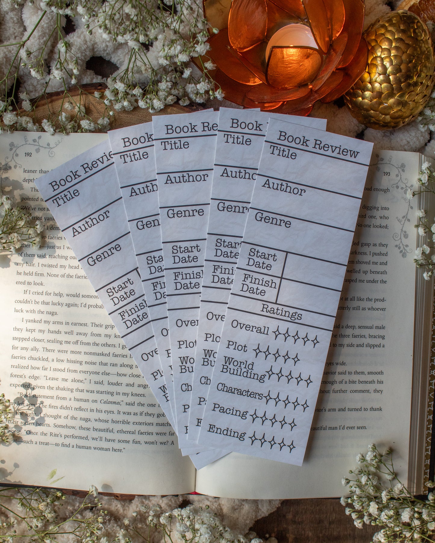 Book Review Bookmarks | Pacing Rating Section