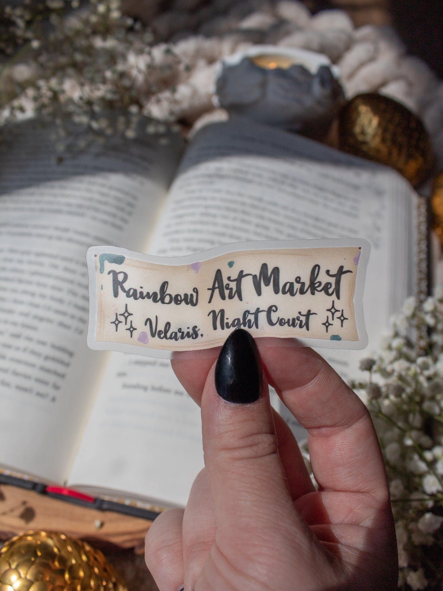 Rainbow Art Market - Velaris, Night Court Banner | A Court of Thorns and Roses | SJM | 3”x1.3”