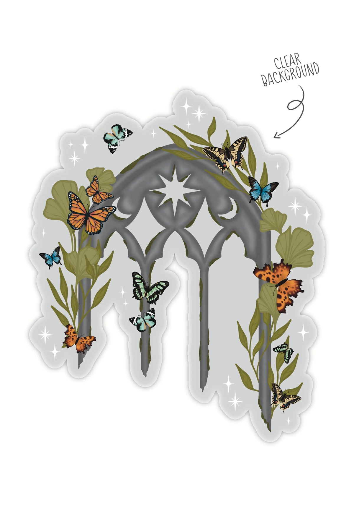 Butterfly Castle Window Sticker
