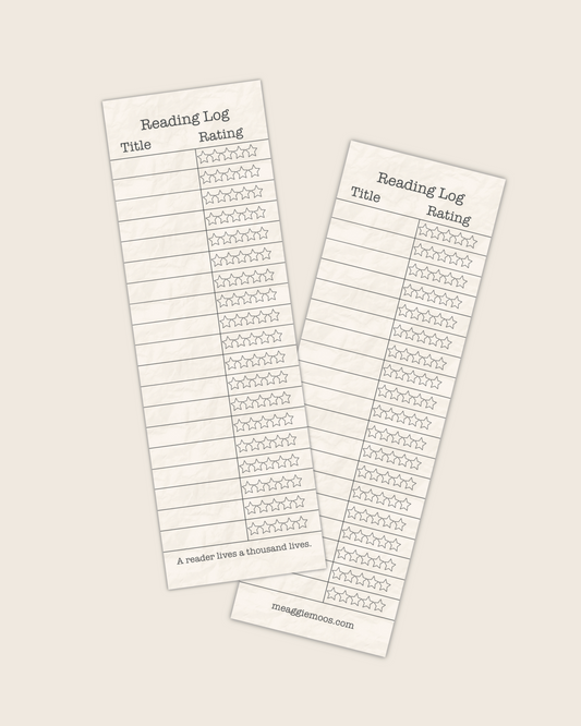 🎁 Reading Log Bookmark (Discount)