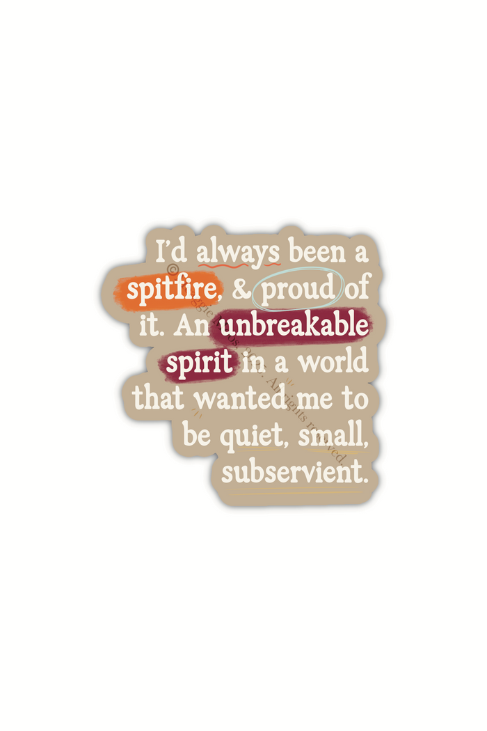 Spitfire Quote Vinyl Sticker