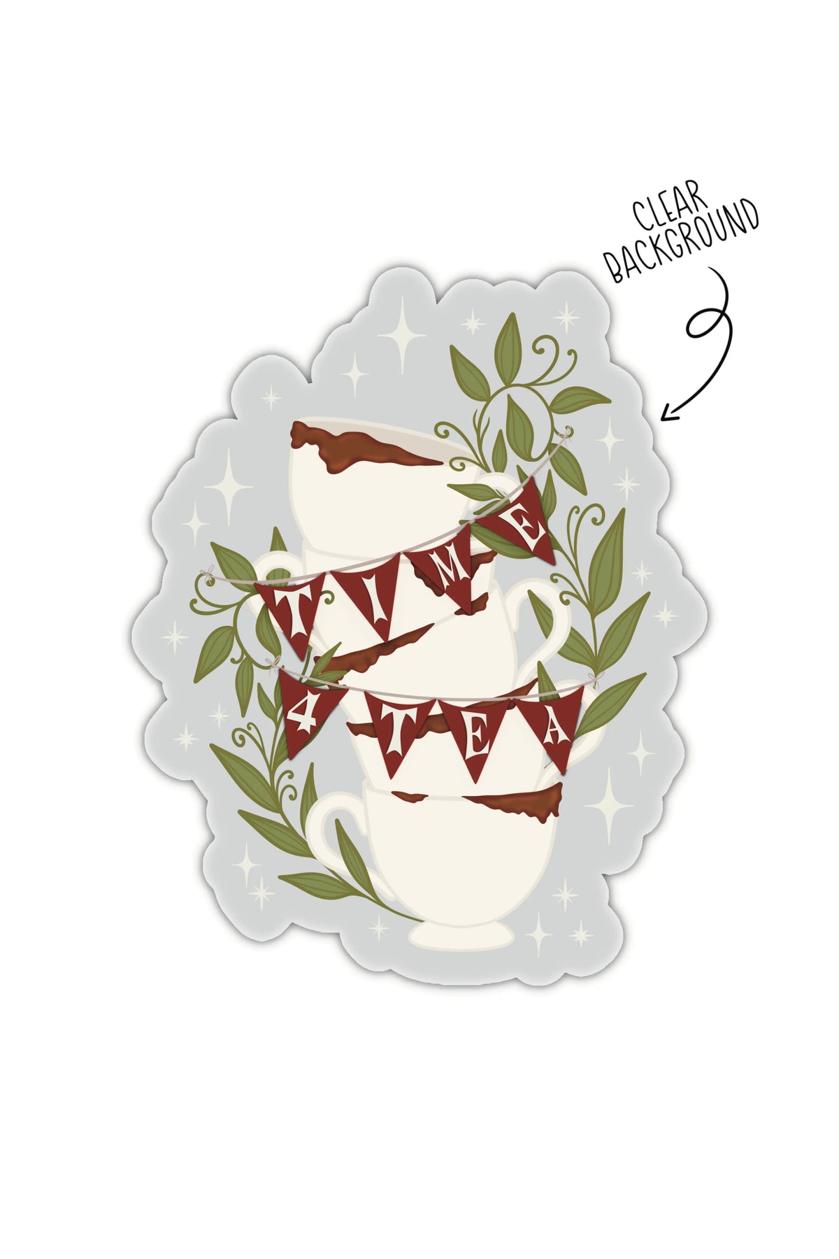 Alice in Wonderland Sticker | Tea Party Cup Stack