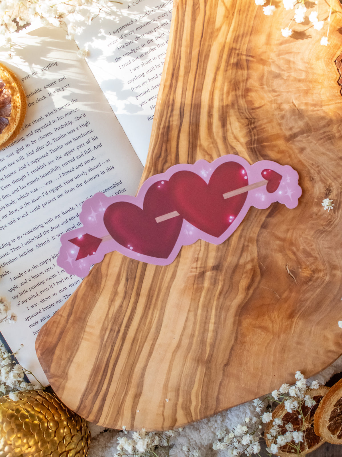 Valentines Day Love Struck Hearts Die-Cut Bookmark