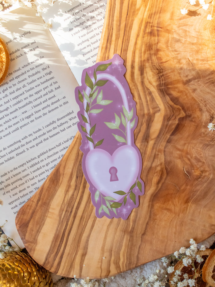 Valentines Day Love Lock Die-Cut Bookmark