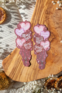 Valentines Day Book Trope Heart Balloons Die-Cut Bookmark