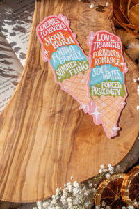 Romance Reader Book Trope Ice Cream Cone Die-Cut Bookmark