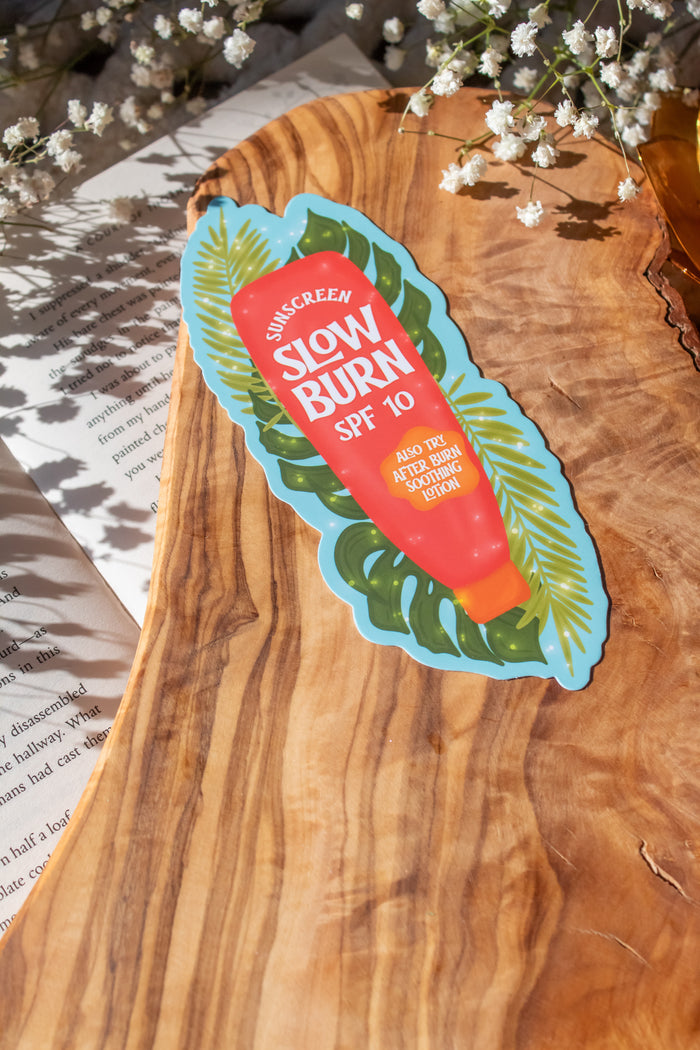 Romance Reader Book Trope Slow Burn Sunscreen Die-Cut Bookmark