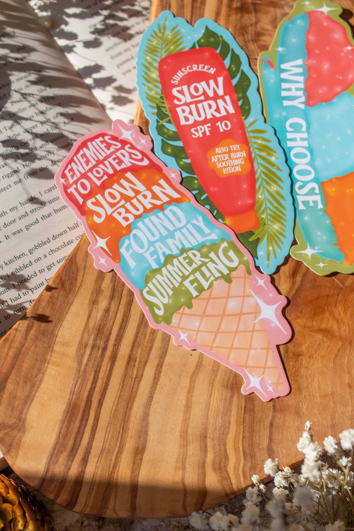 Romance Reader Book Trope Ice Cream Cone Die-Cut Bookmark