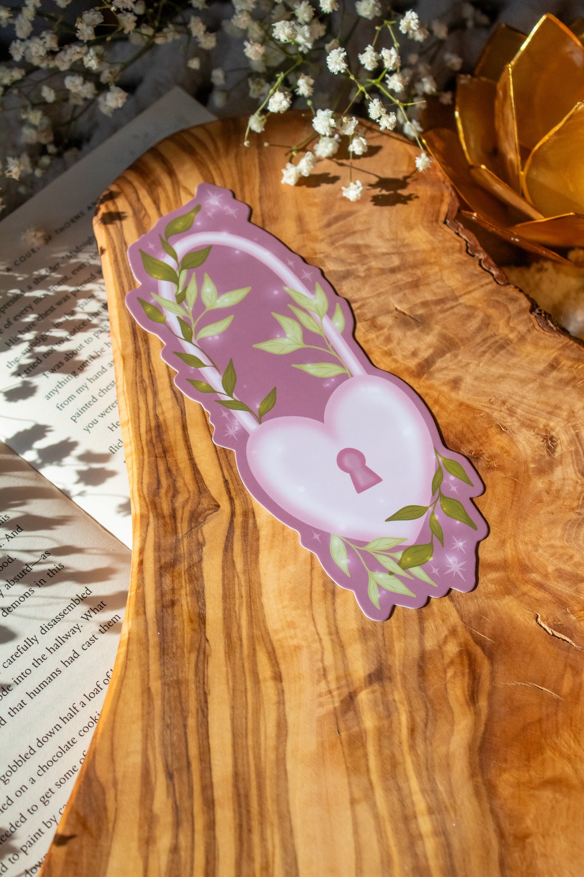 Valentines Day Love Lock Die-Cut Bookmark