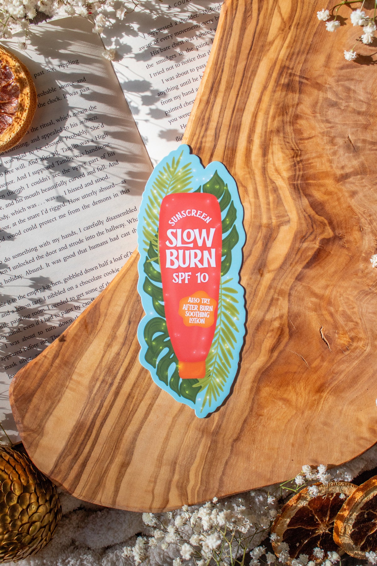 Romance Reader Book Trope Slow Burn Sunscreen Die-Cut Bookmark