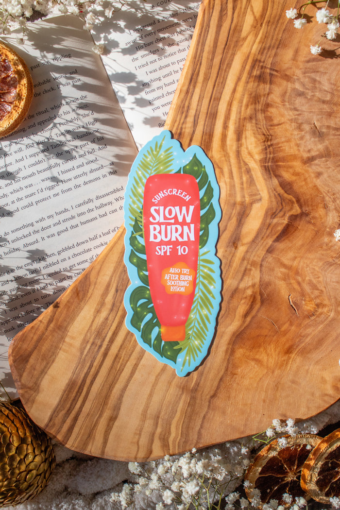 Romance Reader Book Trope Slow Burn Sunscreen Die-Cut Bookmark