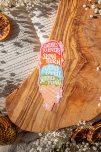 Romance Reader Book Trope Ice Cream Cone Die-Cut Bookmark