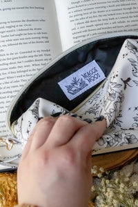 Bookish Cosmetic / Pencil Pouch Zip Bag | Ivory Swords