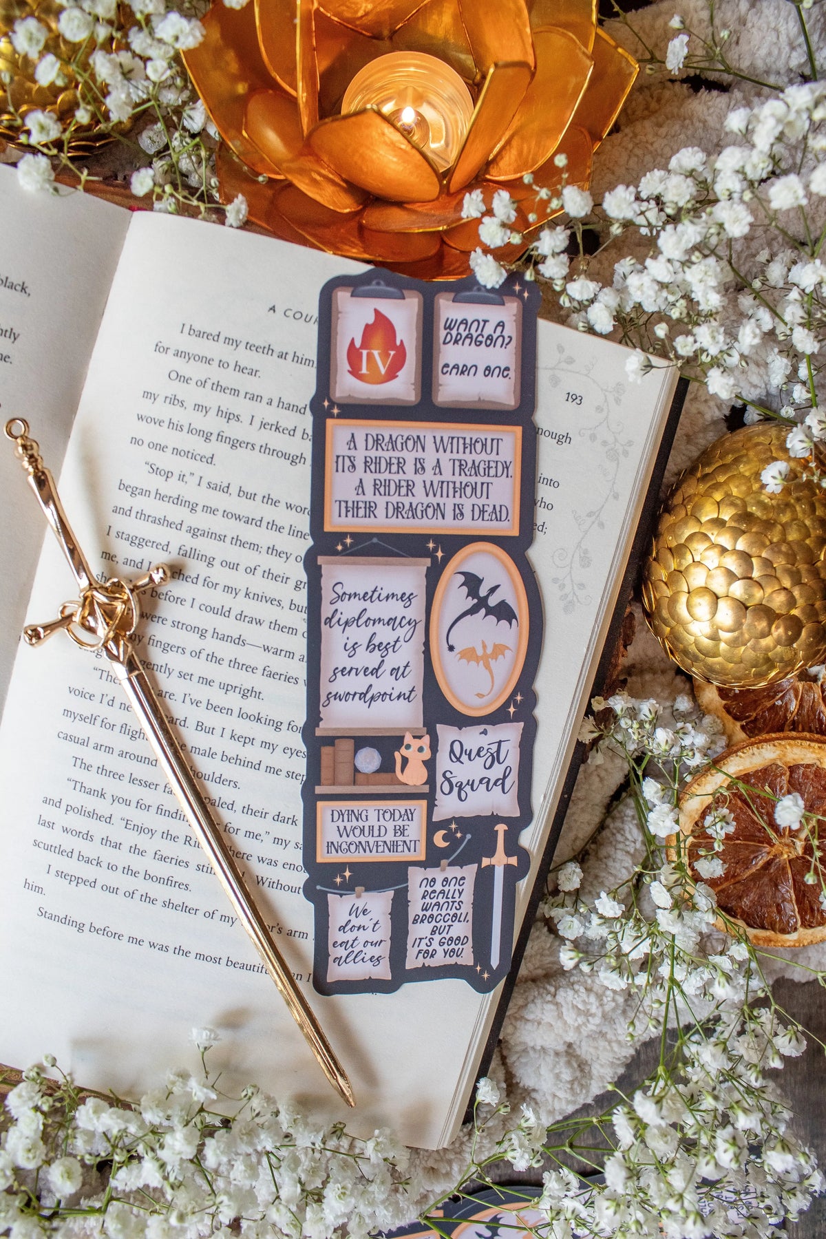 Fourth Wing Bookmark | Quote Wall