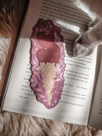 Heart Cone Valentines Day Die-Cut Bookmark