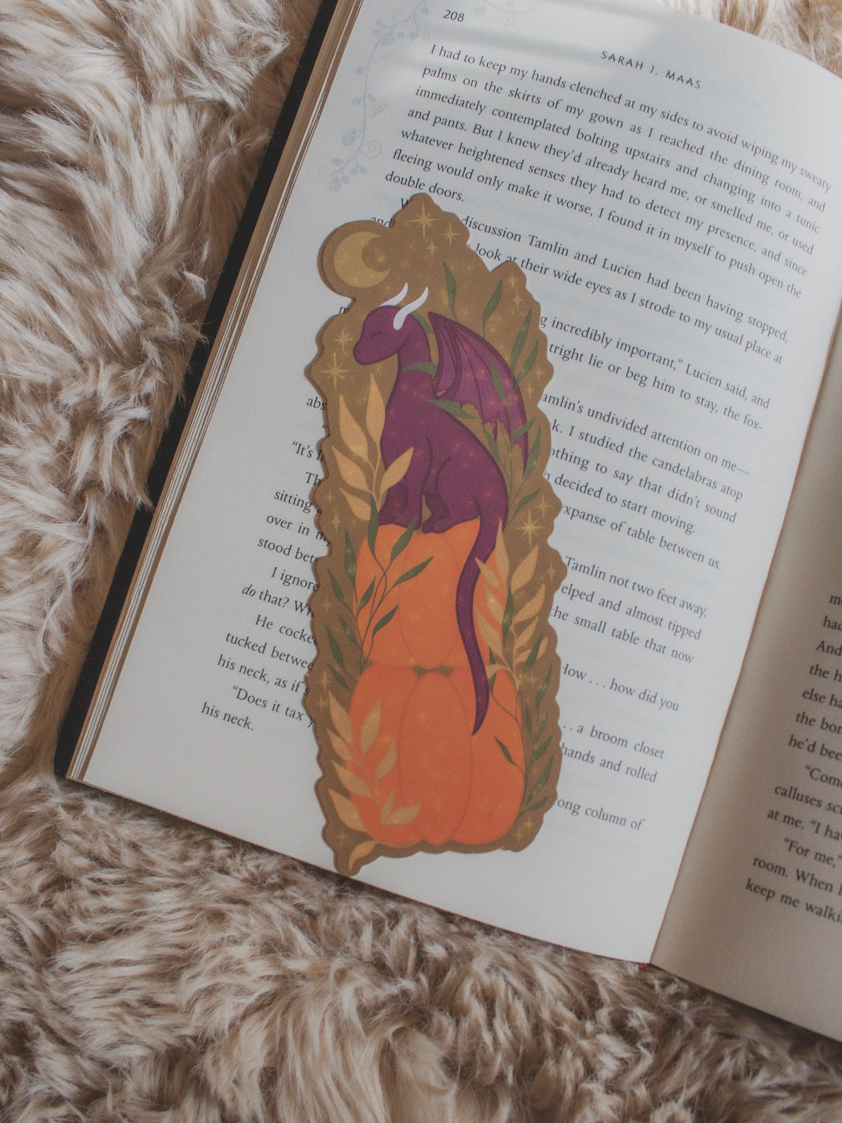 Pumpkin Stack Dragon Die-Cut Bookmark