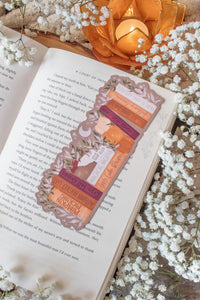 Cozy Autumn Bookshelf Die-Cut Bookmark