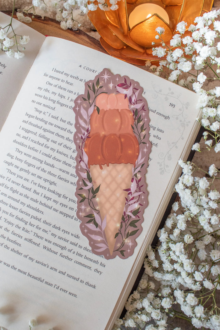 Pumpkin Spice Cone Die-Cut Bookmark