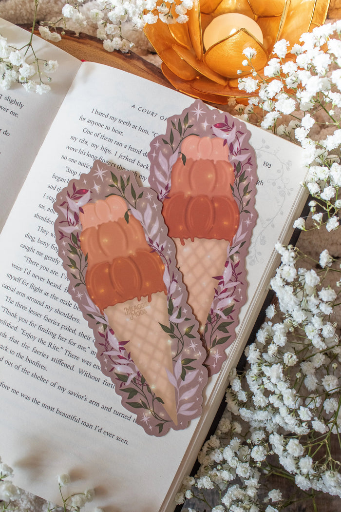 Pumpkin Spice Cone Die-Cut Bookmark