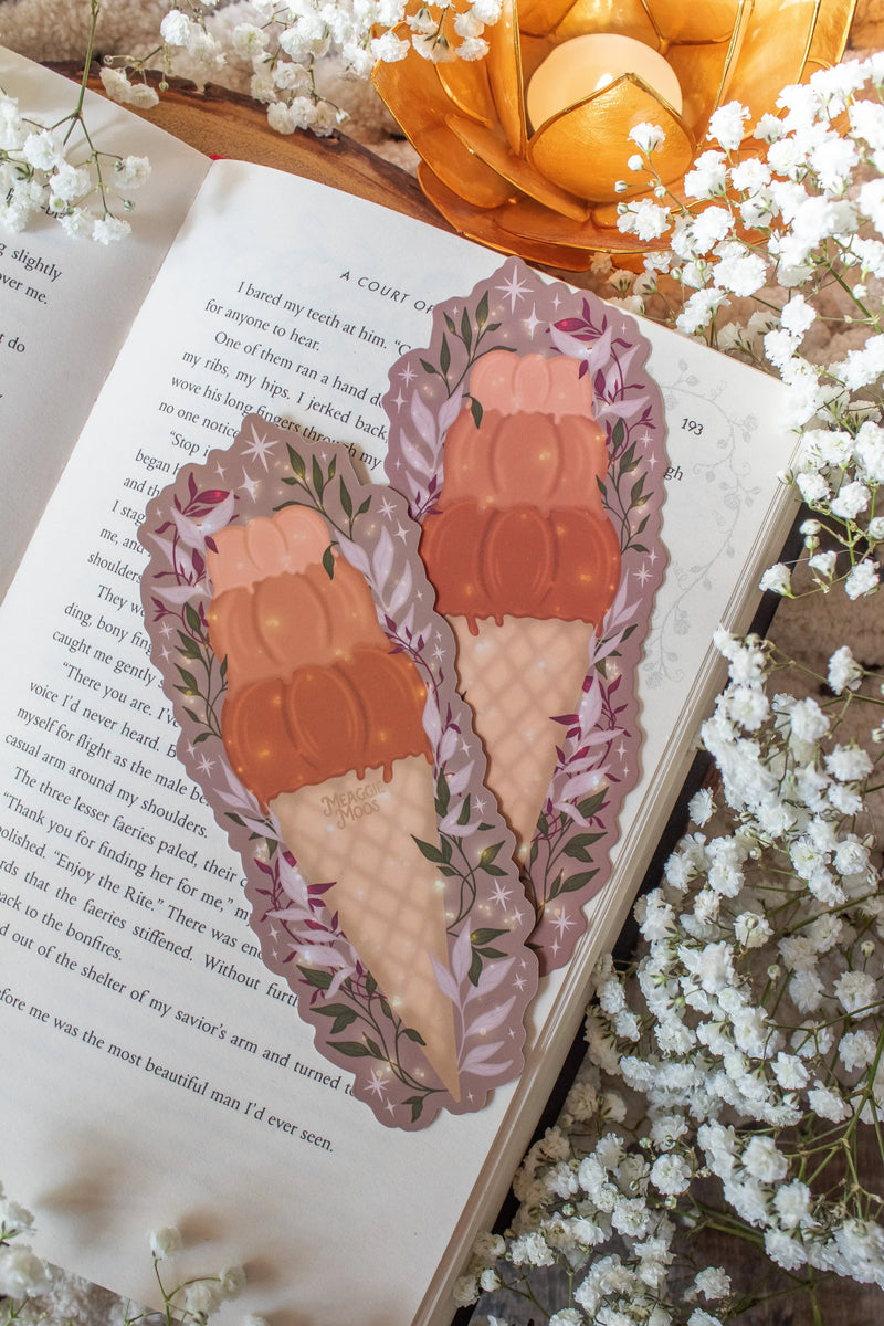 Pumpkin Spice Cone Die-Cut Bookmark