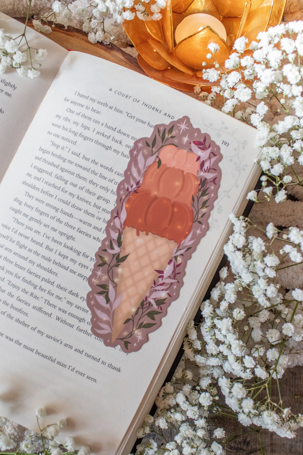 Pumpkin Spice Cone Die-Cut Bookmark