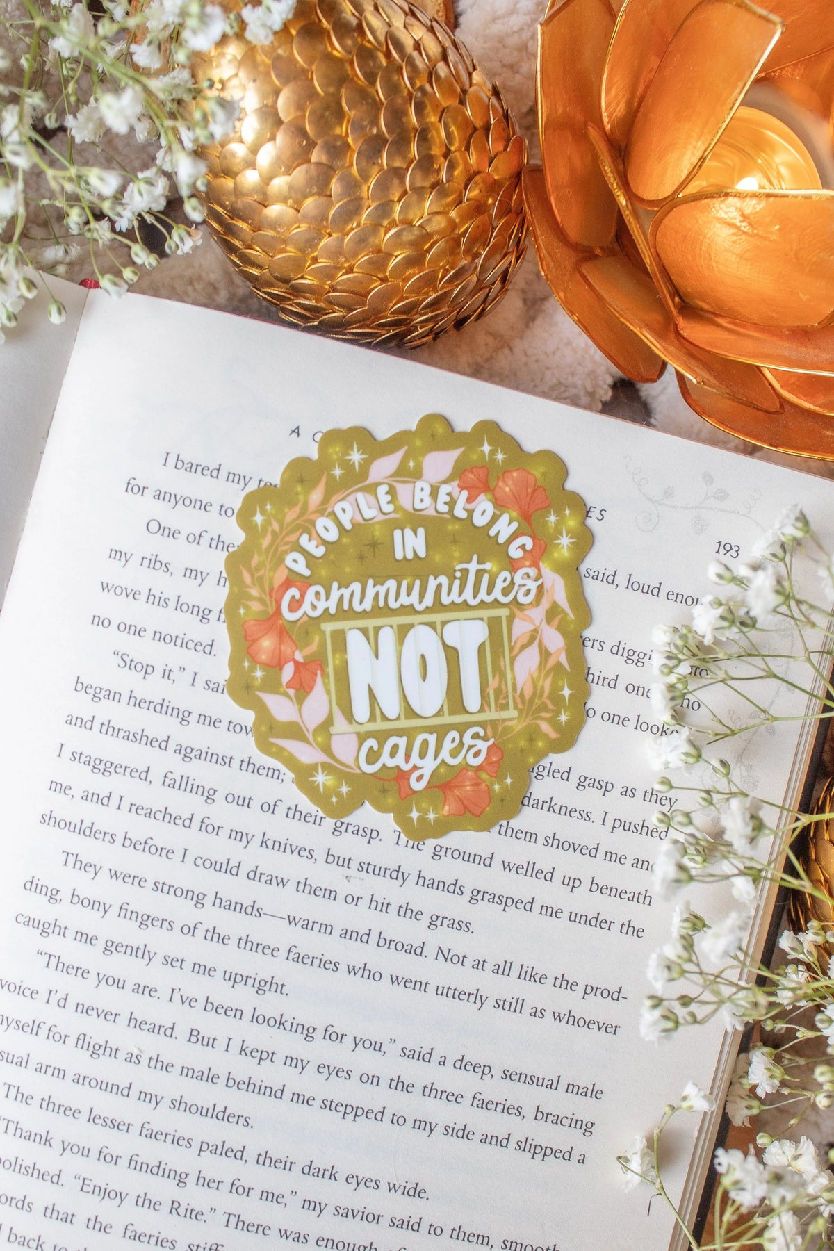 People Belong in Communities Not Cages Waterproof Vinyl Sticker