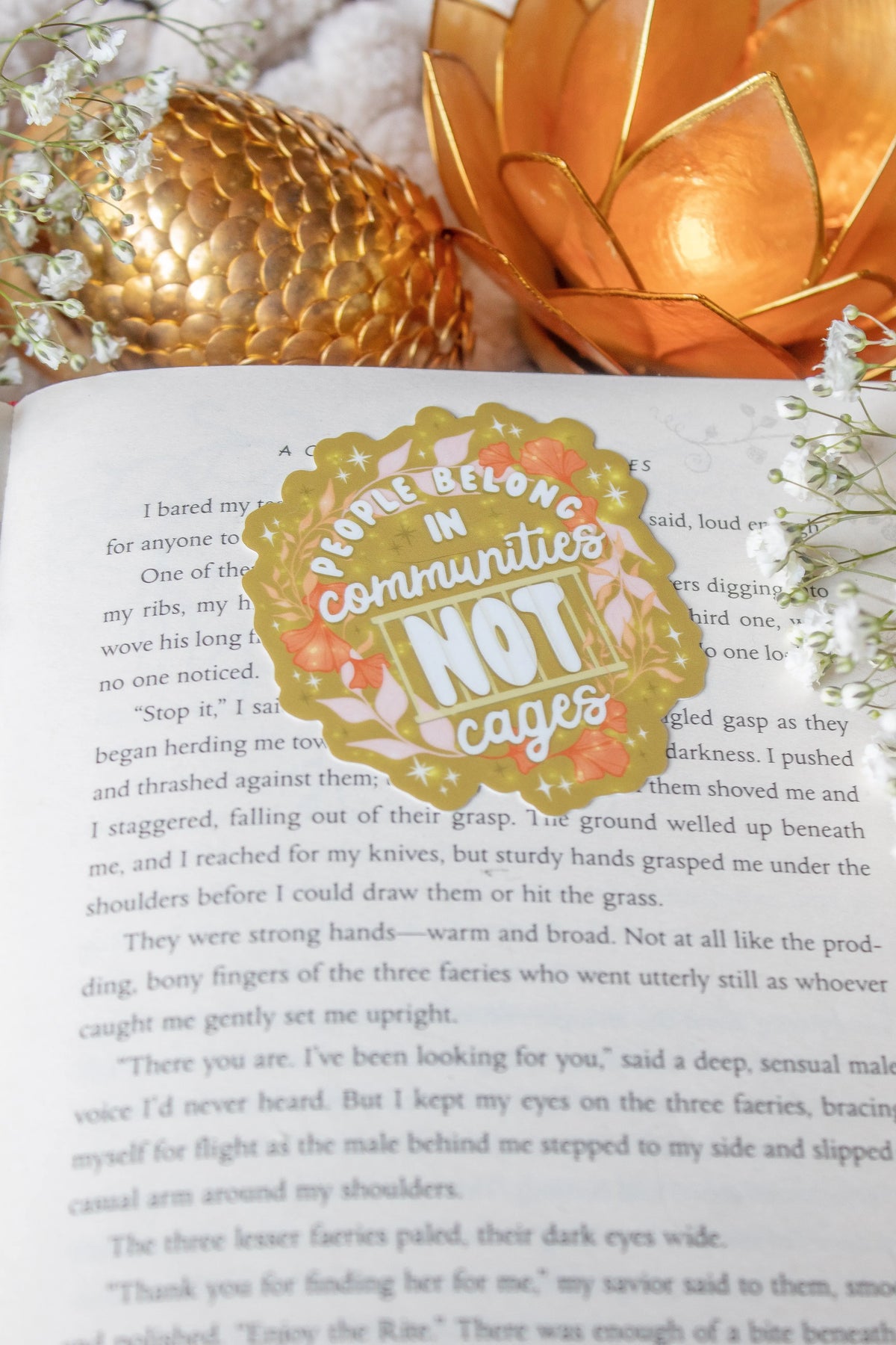 People Belong in Communities Not Cages Waterproof Vinyl Sticker