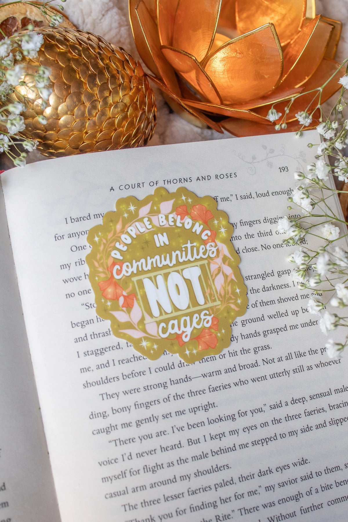 People Belong in Communities Not Cages Waterproof Vinyl Sticker