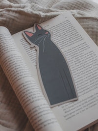 Little Grey Kitty Cat Die-Cut Bookmark