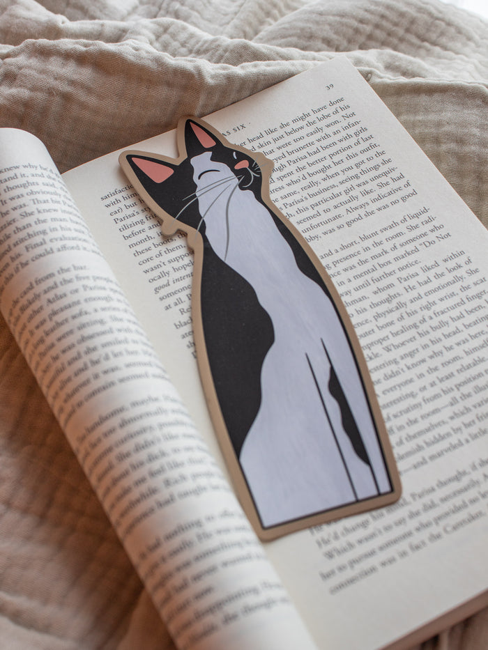 Little Black & White Kitty Cat Die-Cut Bookmark