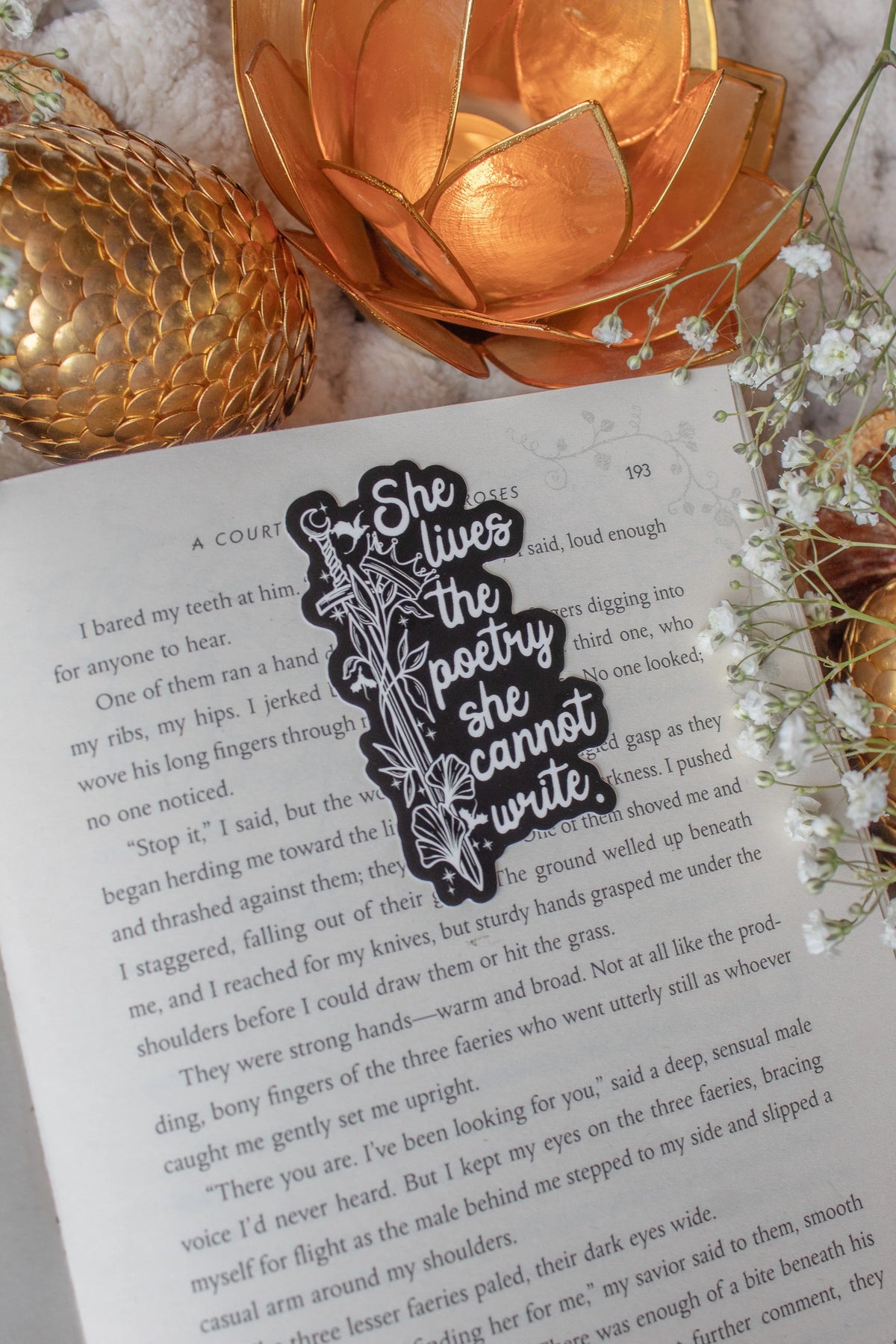 She Lived Poetry Waterproof Vinyl Sticker