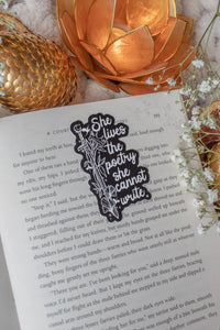 She Lived Poetry Waterproof Vinyl Sticker