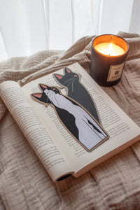 Little Black & White Kitty Cat Die-Cut Bookmark