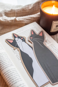 Little Black & White Kitty Cat Die-Cut Bookmark