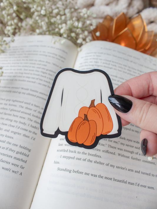 Cozy Pumpkin Sweater Waterproof Sticker | 2.2"x2.5"