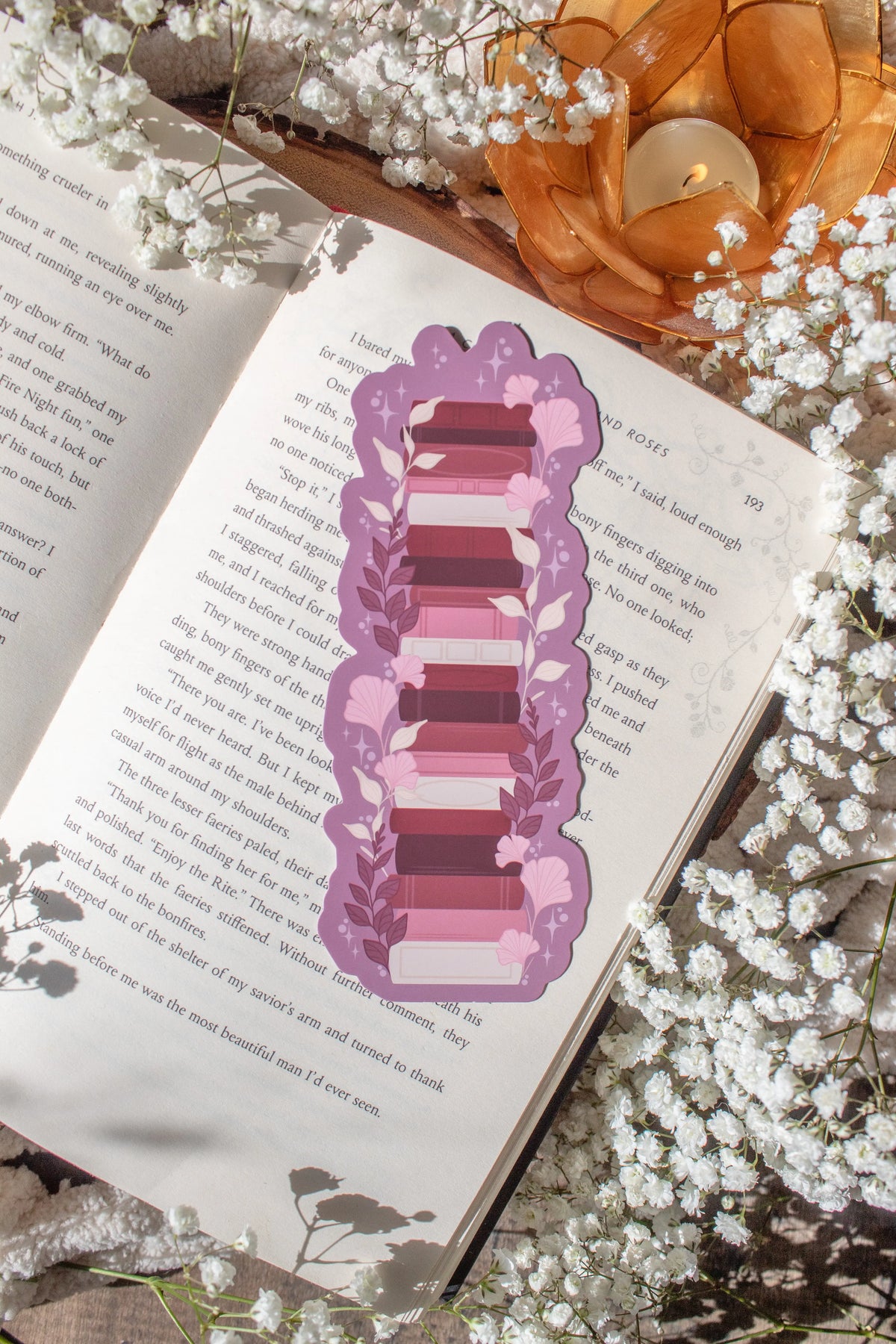 Valentines Day Bookstack Die-Cut Bookmark