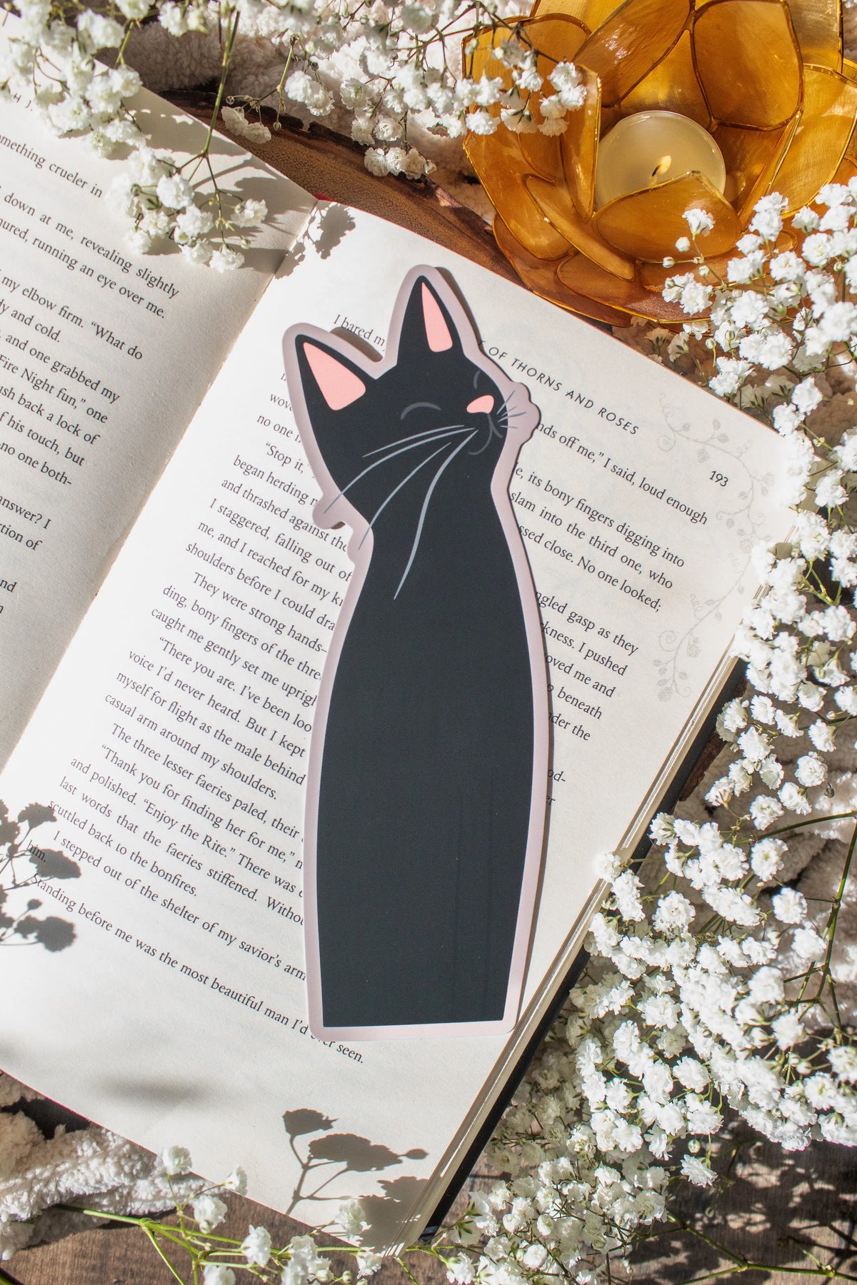 Black Kitty Cat Die-Cut Bookmark