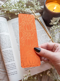 Autumn Orange Foil Bookmark | Harvest Pumpkins