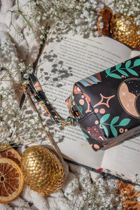 Bookish Cosmetic / Pencil Pouch Zip Bag | Burgundy Books