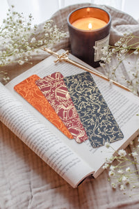 Autumn Orange Foil Bookmark | Harvest Pumpkins